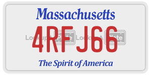 4RFJ66  license plate in MA