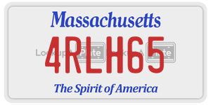 4RLH65 license plate in Massachusetts