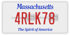 4RLK78 license plate in Massachusetts