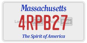 4RPB27 license plate in Massachusetts