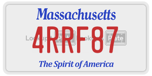 4RRF87 license plate in Massachusetts