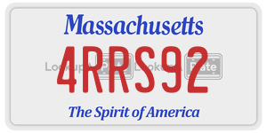 4RRS92  license plate in MA
