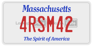 4RSM42 license plate in Massachusetts