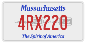 4RX220  license plate in MA