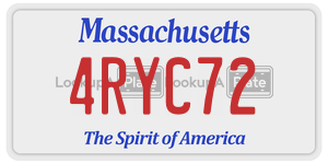 4RYC72  license plate in MA