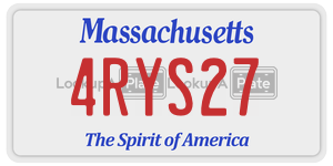 4RYS27 license plate in Massachusetts