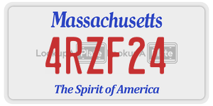 4RZF24 license plate in Massachusetts