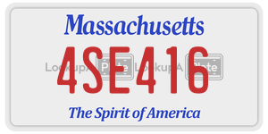 4SE416  license plate in MA