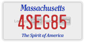 4SEG85 license plate in Massachusetts