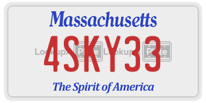 4SKY33  license plate in MA