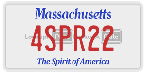 4SPR22  license plate in MA