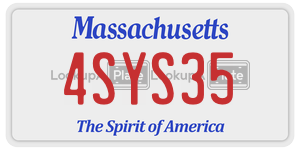 4SYS35 license plate in Massachusetts