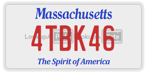 4TBK46 license plate in Massachusetts
