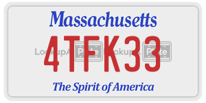 4TFK33 license plate in Massachusetts