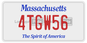 4TGW56 license plate in Massachusetts