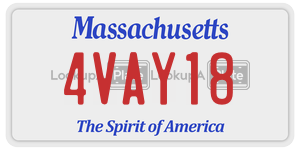 4VAY18 license plate in Massachusetts
