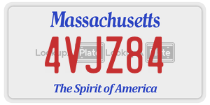 4VJZ84 license plate in Massachusetts