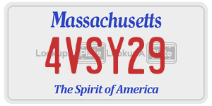 4VSY29 license plate in Massachusetts
