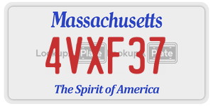 4VXF37 license plate in Massachusetts