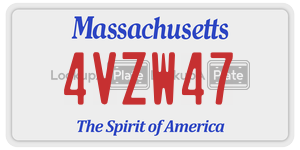 4VZW47 license plate in Massachusetts
