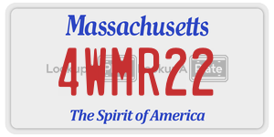 4WMR22 license plate in Massachusetts