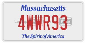 4WWR93 license plate in Massachusetts