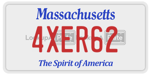 4XER62 license plate in Massachusetts