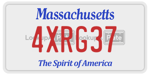4XRG37  license plate in MA