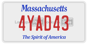 4YAD43 license plate in Massachusetts