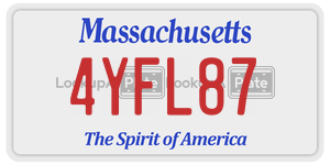 4YFL87  license plate in MA