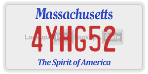 4YHG52  license plate in MA