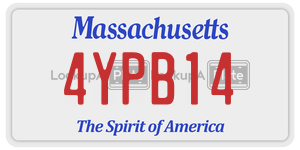 4YPB14 license plate in Massachusetts