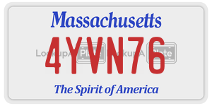 4YVN76  license plate in MA