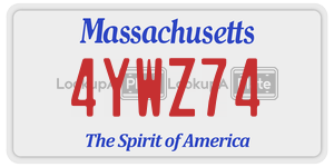 4YWZ74  license plate in MA