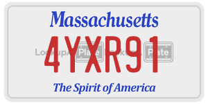 4YXR91  license plate in MA
