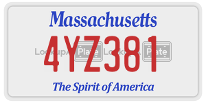 4YZ381 license plate in Massachusetts