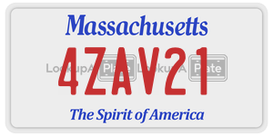 4ZAV21 license plate in Massachusetts