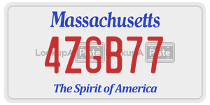 4ZGB77 license plate in Massachusetts