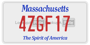 4ZGF17 license plate in Massachusetts