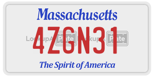 4ZGN31  license plate in MA