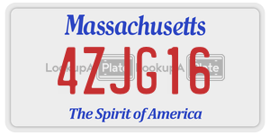 4ZJG16  license plate in MA