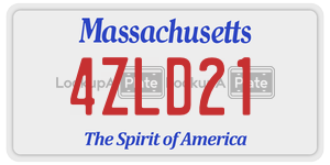 4ZLD21 license plate in Massachusetts