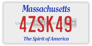 4ZSK49 license plate in Massachusetts
