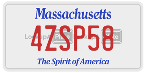4ZSP58  license plate in MA