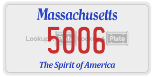 5006 license plate in Massachusetts