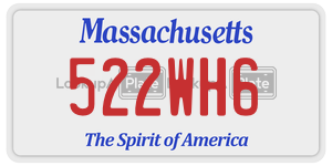 522WH6  license plate in MA