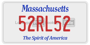 52RL52  license plate in MA