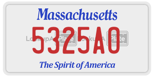5325AO license plate in Massachusetts