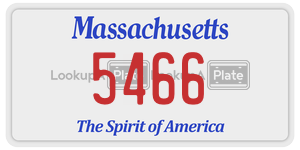 5466 license plate in Massachusetts