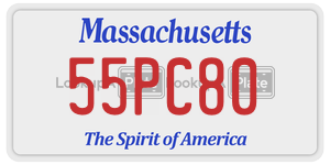 55PC80  license plate in MA